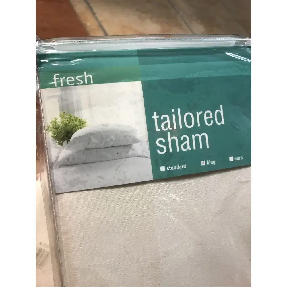 Tailored Fresh Sham in White King Poly Cotton Blend NEW